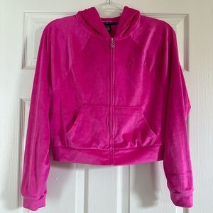 VS velour pink zip up